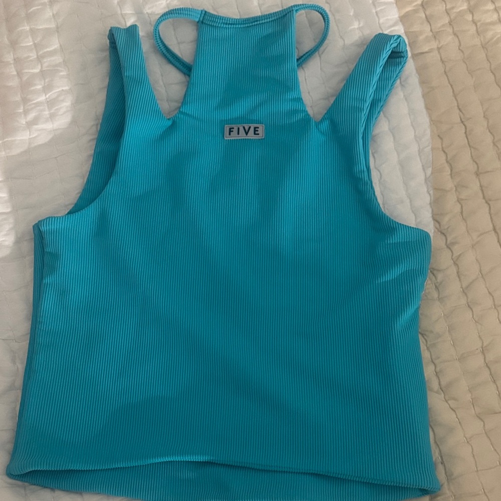 Teal Ribbed Tank Top - Picture 2 of 4